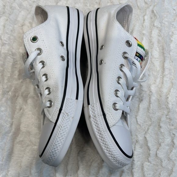 Converse Chuck Taylor All Star Rainbow Multi Tongue Low Top Sneakers W 9/ M 7 - Picture 4 of 10